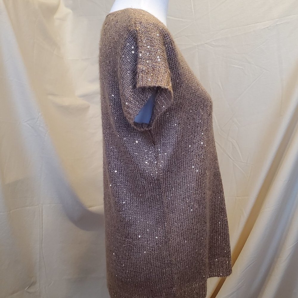 I Jeans by Buffalo Sequin Neutral V-Neck Sweater SZ SM - Picture 3 of 9